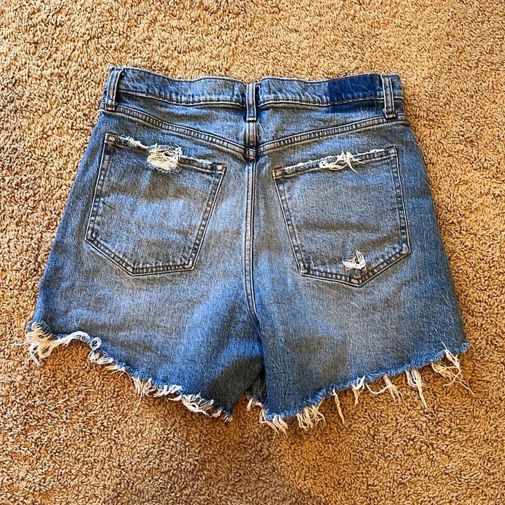Abercrombie & Fitch Blue Distressed Denim Jean Shorts